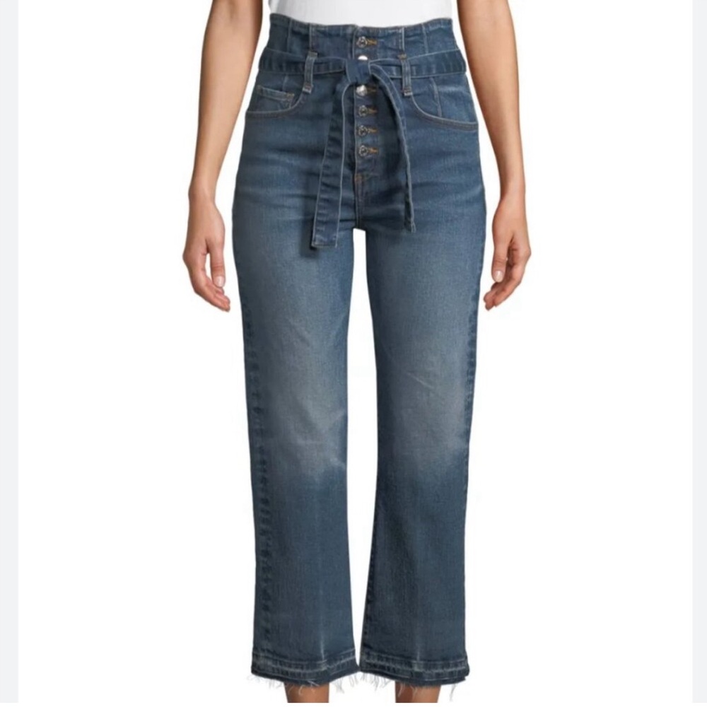 Veronica Beard Marlene Corset Blue Jeans With Tie Women's Size 25